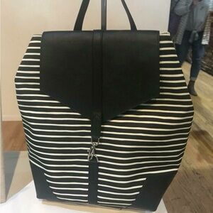 Stella & Dot Black and White Stripe Backpack